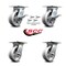 Service Caster 5 Inch V Groove Semi Steel Caster Set with Roller Bearing 4 Swivel Lock 2 Brake SCC-35S520-VGR-SLB-BSL-2-BSL-2 - alternate 4